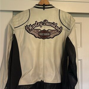 Harley-Davidson Black and White Leather Jacket